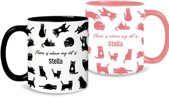 Personalized Dog Line Art From Photo Mug – Unique Gift for Dog Mom, Dad & Pet Lovers – Custom Dog Photo and Name Printed on Ceramic Mug (DCTQ0918CL04C)