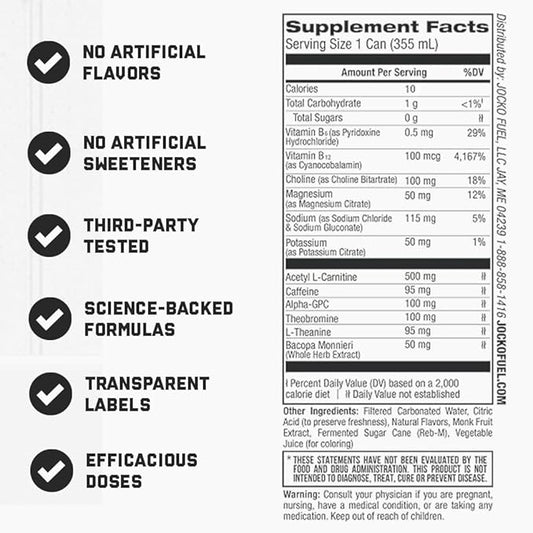 Jocko GO Energy Drink - Keto, Vitamin B12, Vitamin B6, Electrolytes, L Theanine, Magnesium- Energy Boost, Sugar Free Nootropic Monk Fruit Blend - 12 Pack (Pink Lemonade)