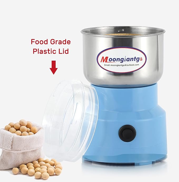 Moongiantgo Coffee Grinder Electric, Mini Spice Grinder, 200W 10s Fast Grinding, Dry Grain Mill for Spices Seeds Rice Beans Seasonings