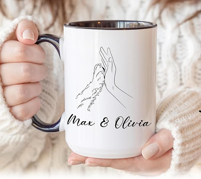 Personalized Dog Mug - Custom Pet Cup With Name And Message - Birthday Christmas Anniversary Birthday Gift For Dog Mom From Daughter - Unique Coffee Cup For Animal Lovers