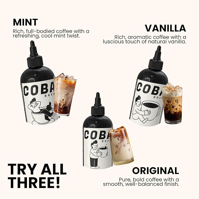 COBA Premium Coffee Concentrate: Bold & Extra Strong Kick - 20x Cups | Instant Cold Brew/ Hot Coffee in Seconds | Specialty, Fair Trade, Organic, Medium Roast, Dairy Free | 2 TEASPOONS/Cup | Rich Flavor (8 Fl Oz (Pack of 1), Original)