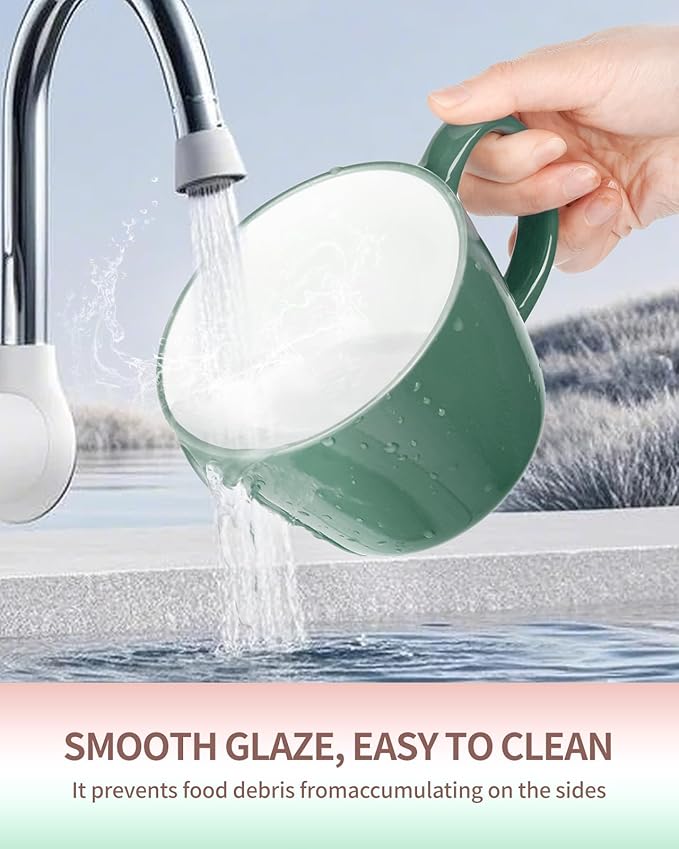 Ceramic Mugs 18oz,Large Ceramic Coffee for Men, Women, Dad, Mom, Modern Coffee Mugs With Handle For Cereal,Juice,Soup,Tea. (4Pack, green)