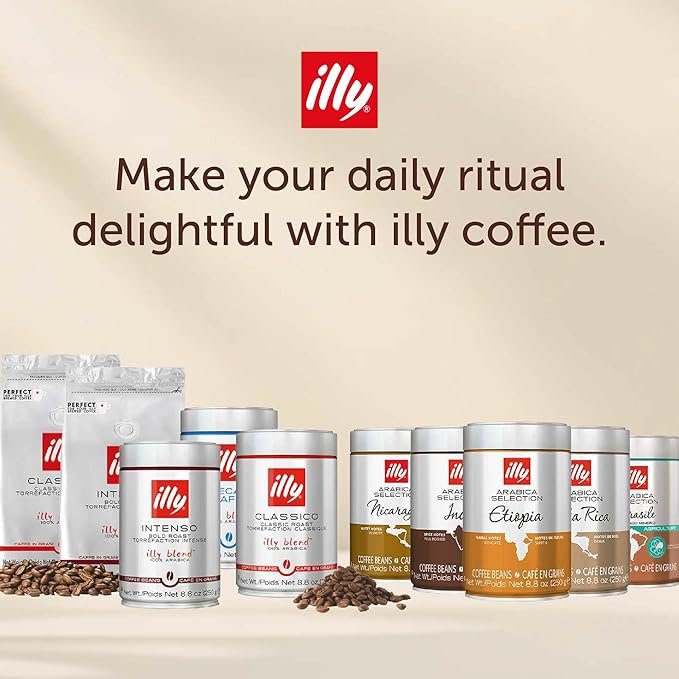 illy Whole Bean Coffee, Costa Rica Single Origin Medium Roast, 100% Arabica, Premium Italian Coffee, Ideal for Espresso, Drip, Moka and French Press Brewing, 8.8oz, 6 Pack
