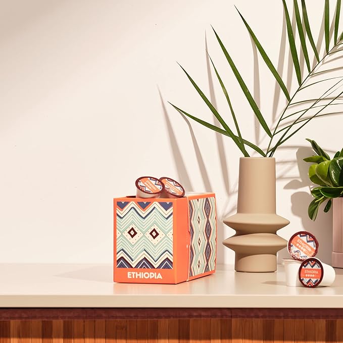 Atlas Coffee Club Coffee Pods – Light Roast, Single-Origin Ethiopia, 24 Count – Compatible with Keurig K-Cup Brewers – 100% Recyclable, Premium Arabica Coffee