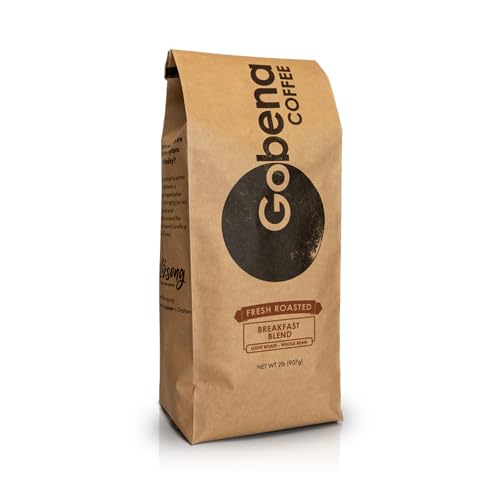 Gobena Coffee 2lb Breakfast Blend Light Roast Whole Bean Coffee, 100% Arabica, 32oz, Bulk Coffee