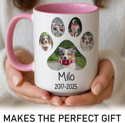 Personalized Memorial Dog Photo Collage Mug – Pet Loss Gift with Quote – Unique Remembrance for Dog Mom, Dad & Pet Lovers – Custom Photos, Name, and Years