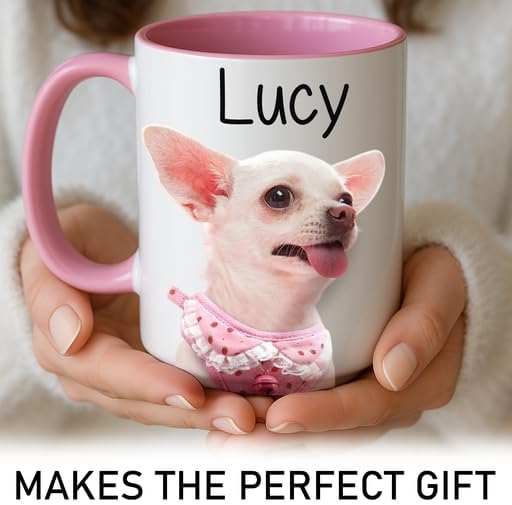 Personalized Dog Photo Mug – Unique Gift for Dog Mom, Dad & Pet Lovers – Custom Dog Picture and Name Printed on Ceramic Cup