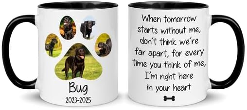 Personalized Memorial Dog Photo Collage Mug – Pet Loss Gift with Quote – Unique Remembrance for Dog Mom, Dad & Pet Lovers – Custom Photos, Name, and Years