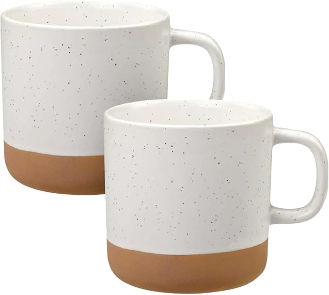 Unboxme Givenne 2 Pcs 12oz Handcrafted Ceramic Coffee Mug – Speckled Gloss Finish with Nature-Baked Base – Microwave-Safe Artisanal Mug Set