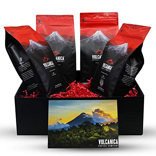 Coffee Lover Gift Box, Whole Bean, Fresh Roasted, 4 X 16-ounces, Costa Rica Original, Guatemala, Ethiopian, Colombian Supremo
