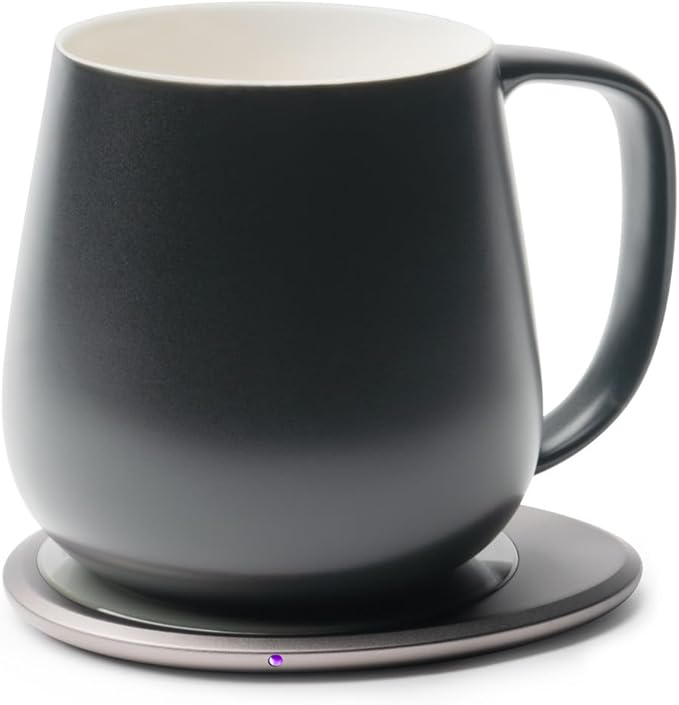 Ui+ Self-Heating Mug Set – Inkstone Black | 18 fl oz / 532 mL Ceramic Coffee & Tea Mug Set