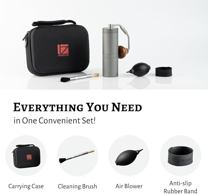 1Zpresso X-Ultra Manual Coffee Grinder-Pacific Blue, Well-built Sturdy Metal Body, Assembly Stainless Steel Burr, Numerical External Setting, Magnet Catch Cup, Faster Grind Efficiency Portable Mill…