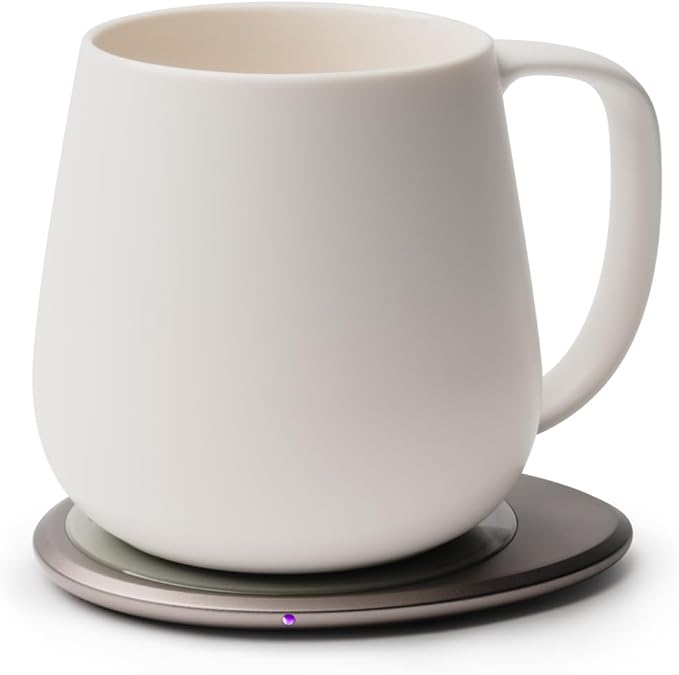 Ui+ Self-Heating Mug Set – Jasmine White | 18 fl oz / 532 mL Ceramic Coffee & Tea Mug Set