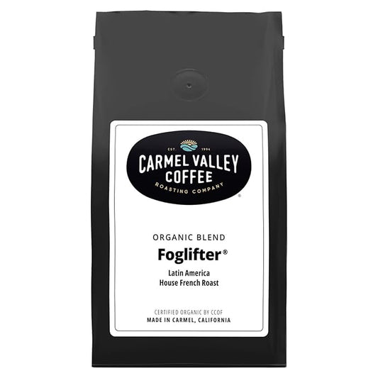 Carmel Valley Coffee Roasting - Whole Bean Coffee Foglifter - Certified Organic French Dark Roast, Premium Coffee - 12 Oz Bag, 1 Pack