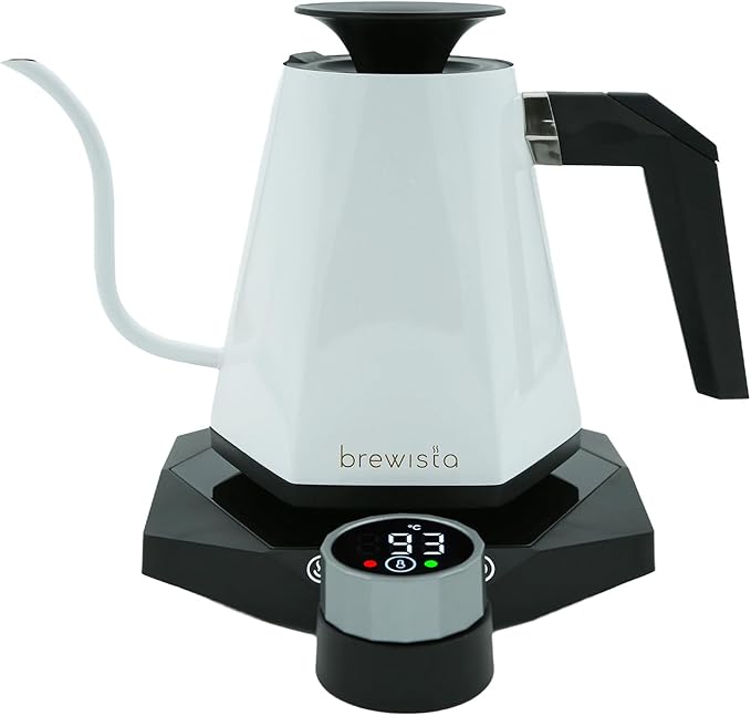 Brewista X Series Electric Gooseneck Kettle, Stainless Steel Water Boiler, Precise Digital Temperature Control, Fast Boiling, Keep Warm, Auto Shut-Off for Pour-Over Coffee & Tea, Home, 0.8L, White