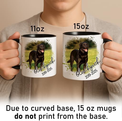 Ship Next Day [Print in USA] Personalized Memorial Dog Photo Mug – Pet Loss Gift with Quote – Unique Remembrance for Dog Mom, Dad & Pet Lovers – Custom Photo, Name, and Years