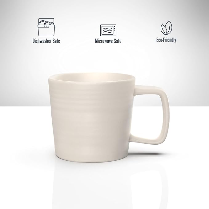 Francois et Mimi Pour Over Drip Coffee Maker Gift Set with Two Coffee Mugs, Non-Electric Pour Over Coffee Dripper, Easy Manual Brew Maker, Dishwasher and Microwave Safe, Filters not included (Ivory)