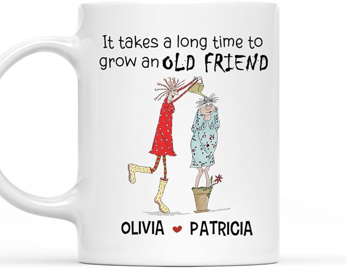 Wrappiness It Takes a Long Time to Grow Custom Coffee Mug – Personalized Ceramic Mug with Sentimental Quote, Gift for Best Friend Women, Sister, BFF and Work Bestie
