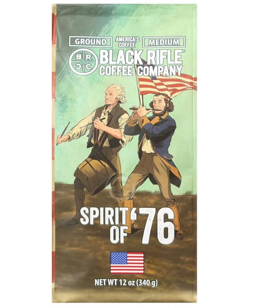 Black Rifle Coffee Company Spirit of 76, 12oz Bag, Ground Coffee Light Roast - Roasted Blend Made from Arabica Beans - Colombian & Brazilian Beans - Veteran Founded & American Made