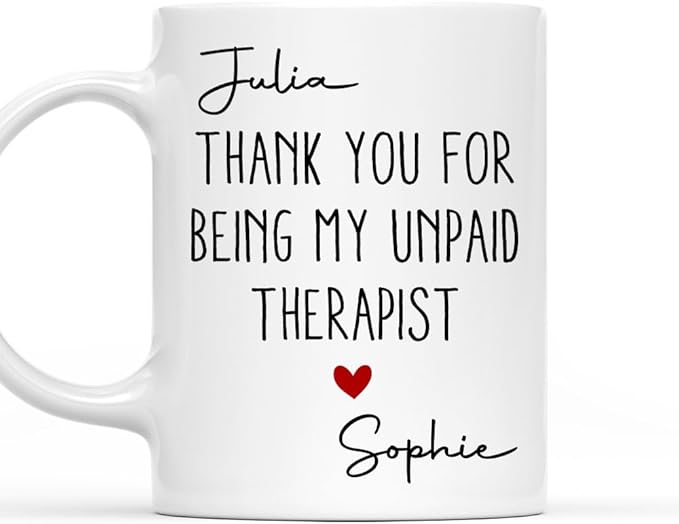 Wrappiness Personalized Coffee Mug - Personalized My Unpaid Therapist Coffee Mug, Custom Ceramic Cup for Coworkers, Best Friends, Sisters, Custom Ceramic Holiday Gift for Women