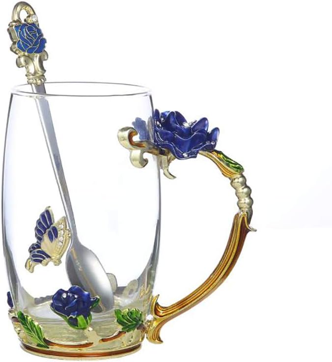 Gifts for Mom Women Mothers Day Flower Cups Tea Mug With Tea Spoon Valentines Day Christmas Gift Use Gift Package