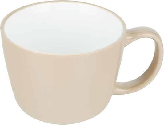 Ceramic Mugs 18oz,Large Ceramic Coffee for Men, Women, Dad, Mom, Modern Coffee Mugs With Handle For Cereal,Juice,Soup,Tea. (1Pack, nude)