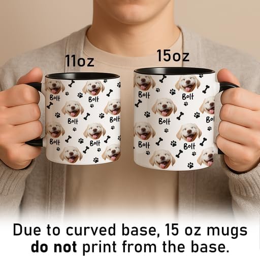 Personalized Dog Photo Seamless Pattern Mug – Unique Gift for Dog Mom, Dad & Pet Lovers – Custom Dog Picture and Name