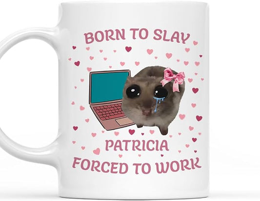 Wrappiness Personalized Cup for Boss - Custom Born to Slay Coffee Mug, Personalized Gift for Manager and Coworker, Ideal Secret Santa Gift for Boss, Coworker, or Office Friend