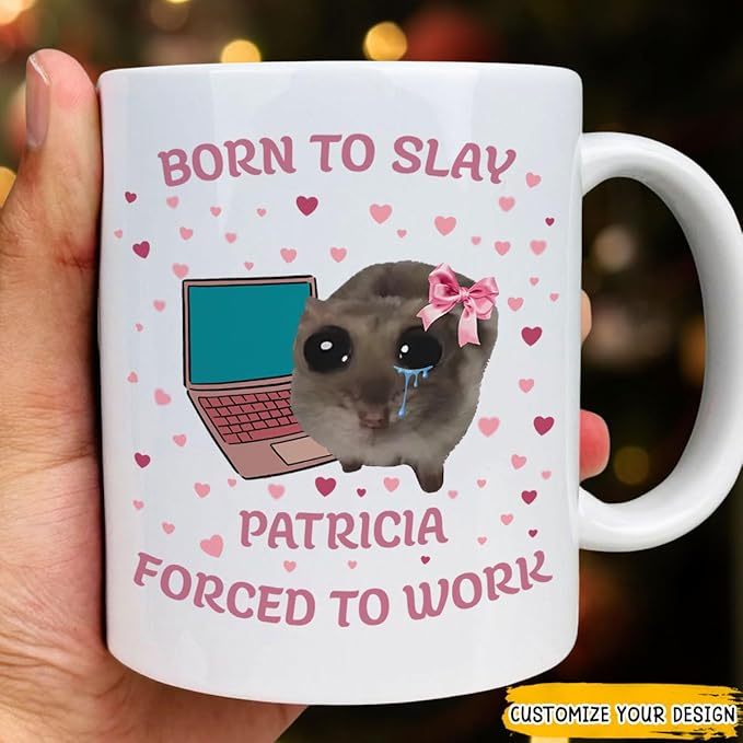 Wrappiness Personalized Cup for Boss - Custom Born to Slay Coffee Mug, Personalized Gift for Manager and Coworker, Ideal Secret Santa Gift for Boss, Coworker, or Office Friend