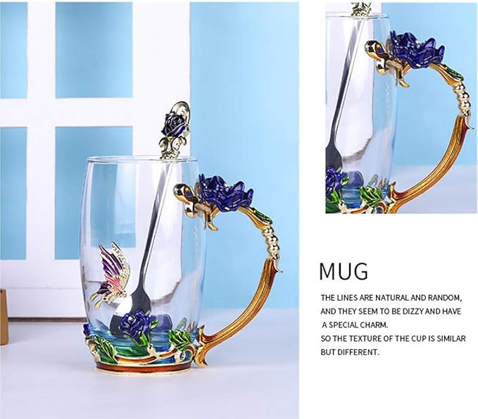 Gifts for Mom Women Mothers Day Flower Cups Tea Mug With Tea Spoon Valentines Day Christmas Gift Use Gift Package