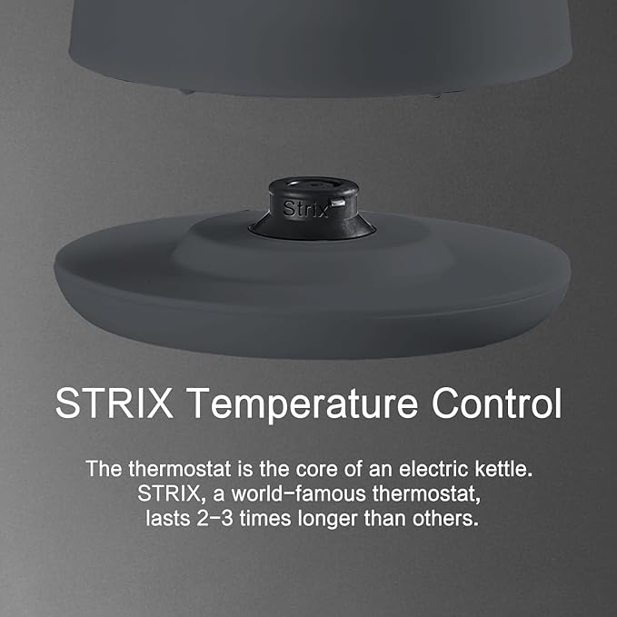 1.5L Electric Kettle Stainless Steel, Double Wall Cool Touch Teapot, Fast Boil,5 Temperature Control, LED Display, Auto Shut-Off, BPA-Free,Keep Warm Function, Ideal for Tea & Coffee,Gray