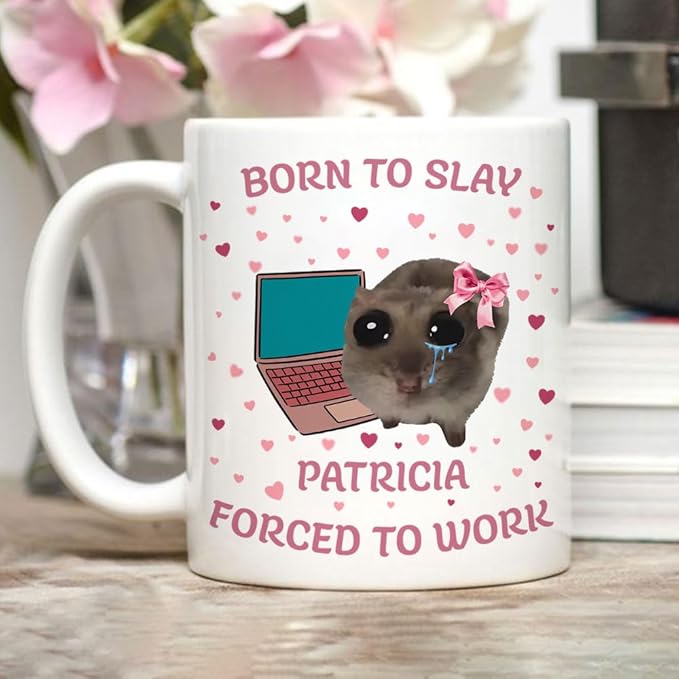 Wrappiness Personalized Cup for Boss - Custom Born to Slay Coffee Mug, Personalized Gift for Manager and Coworker, Ideal Secret Santa Gift for Boss, Coworker, or Office Friend