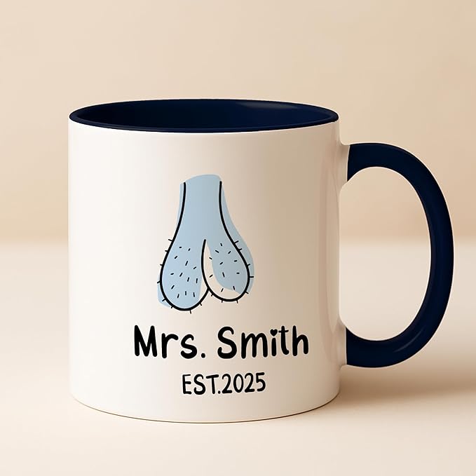 Personalized Mr and Mrs Coffee Mug Set – Custom Wedding Gift for Couple with Names and Established Year – Funny Anniversary Engagement or Valentine’s Day Gag Coffee Cups