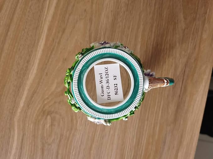 Handicraft Crystal Glass 3D Flower Cups Tea Mug With Tea Spoon Women Coffee, Tea, Juice, Beer, Milk Hot And Cold Drinks Use Gift Package. (Rose Red Coffee Cup, 11 OZ)