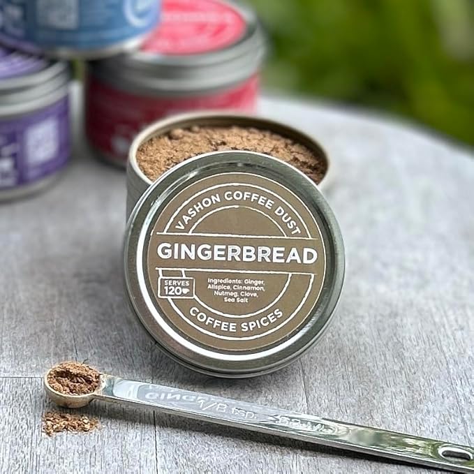 Coffee Dust Flavoring Powder, Gingerbread (120 Servings) – Pumpkin Spice Coffee Dusting Flavor, All Natural Syrup Alternative, Adds Aroma, Taste & Wellness to Drinks, Tea & Foods