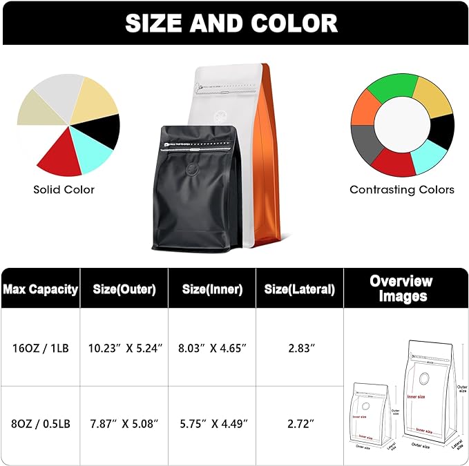 Coffee Bags with Valve(60pcs,16 oz,1 lb) Vented Coffee Beans Packaging Bags High Barrier Aluminumed Foil Flat Bottom Heat Sealed Side Zipper Resealable Storage Bag for Home or Business（Silver）