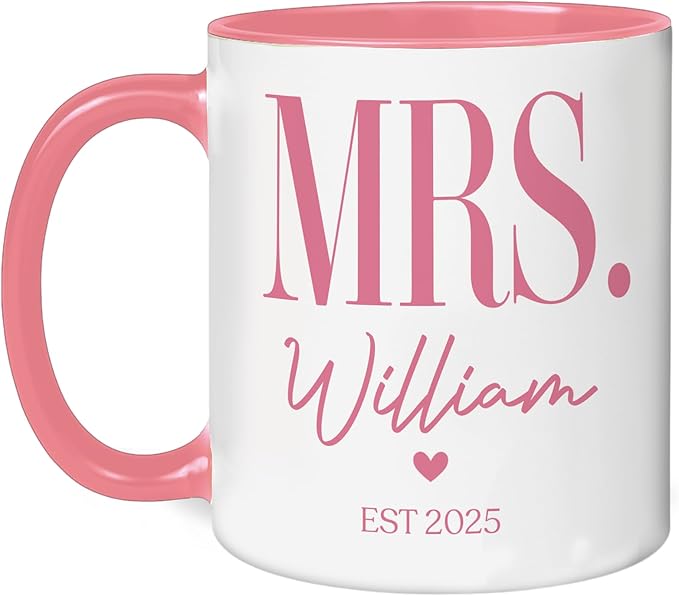 Personalized Mr and Mrs Coffee Mug Set – Custom Name & Established Year Design – Wedding Gift for Couple, Engagement Celebration, Anniversary Keepsake, Valentine’s Day Coffee Cups