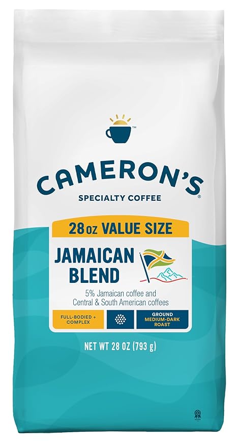 Cameron's Coffee Roasted Ground Coffee Bag, Jamaican Blend, 28 Ounce
