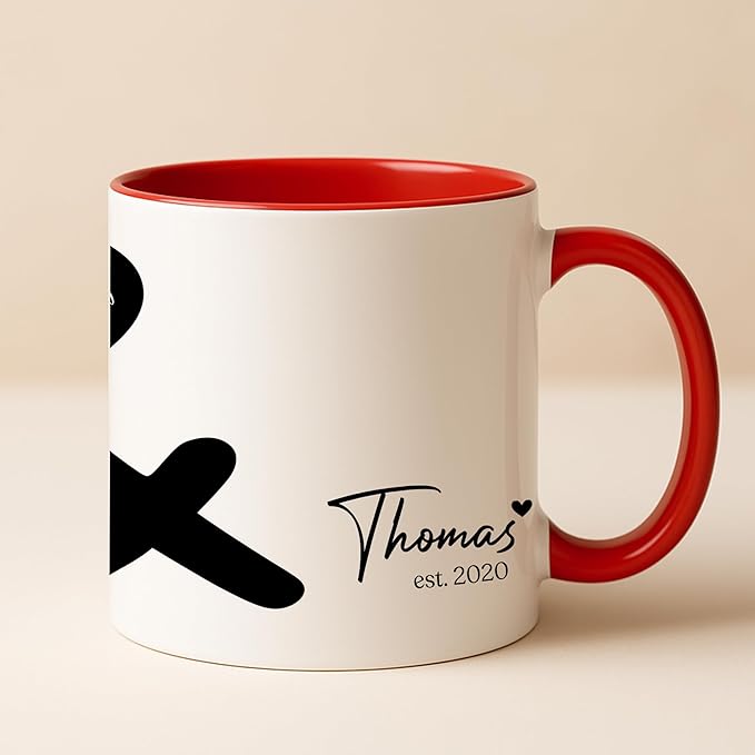 Personalized Mr and Mrs Coffee Mug Set – Custom Couple Anniversary Mug with Names and Dates – Unique Wedding, Engagement, or Valentine’s Day Present for Husband and Wife