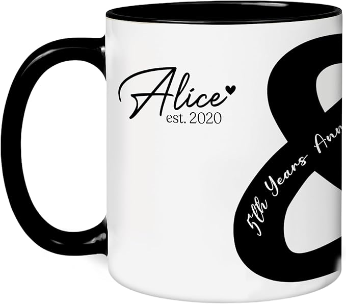 Personalized Mr and Mrs Coffee Mug Set – Custom Couple Anniversary Mug with Names and Dates – Unique Wedding, Engagement, or Valentine’s Day Present for Husband and Wife