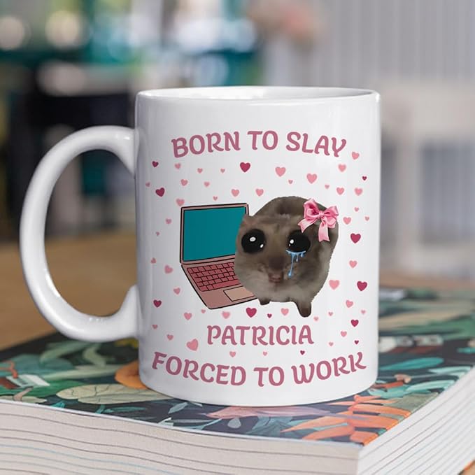 Wrappiness Personalized Cup for Boss - Custom Born to Slay Coffee Mug, Personalized Gift for Manager and Coworker, Ideal Secret Santa Gift for Boss, Coworker, or Office Friend