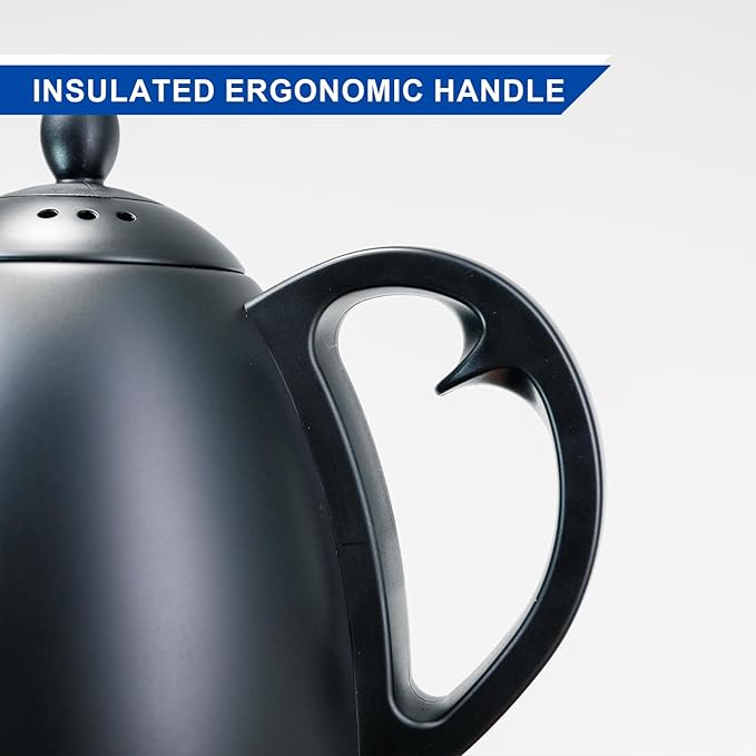 Bonavita Cosmopolitan 1.0L Gooseneck Electric Kettle, Stainless Steel Water Boiler for Coffee Brew and Tea Precise Pour Control, 6 Preset Temps, Glass Touch Panel, 1200W Fast Boil, Matte Black