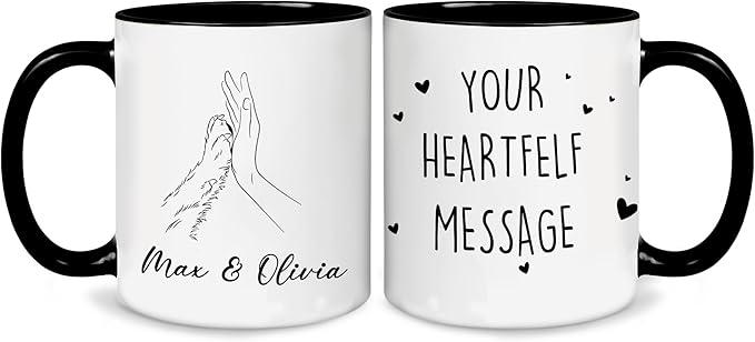Personalized Dog Mug - Custom Pet Cup With Name And Message - Birthday Christmas Anniversary Birthday Gift For Dog Mom From Daughter - Unique Coffee Cup For Animal Lovers