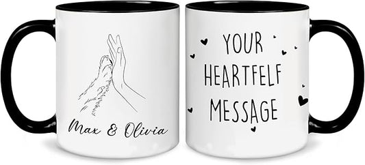 Personalized Dog Mug - Custom Pet Cup With Name And Message - Birthday Christmas Anniversary Birthday Gift For Dog Mom From Daughter - Unique Coffee Cup For Animal Lovers