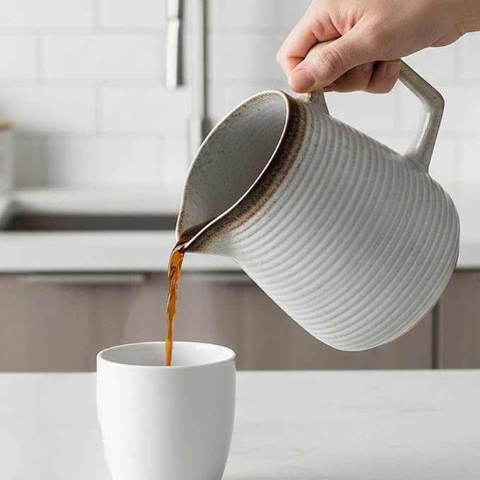 Pour Over Coffee Maker Set - Ceramic V60 Dripper Pot, Heat-Resistant & Easy Clean, Manual Slow Drip Coffee Brewer for Office, Home, Camping 1-3 Cup Pour Over Kit 20 coffee filters (white)