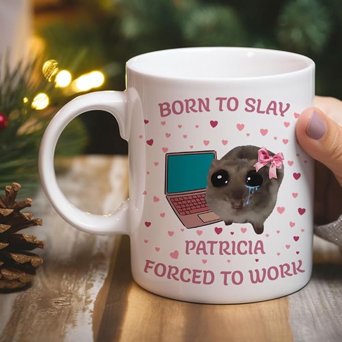 Wrappiness Personalized Cup for Boss - Custom Born to Slay Coffee Mug, Personalized Gift for Manager and Coworker, Ideal Secret Santa Gift for Boss, Coworker, or Office Friend