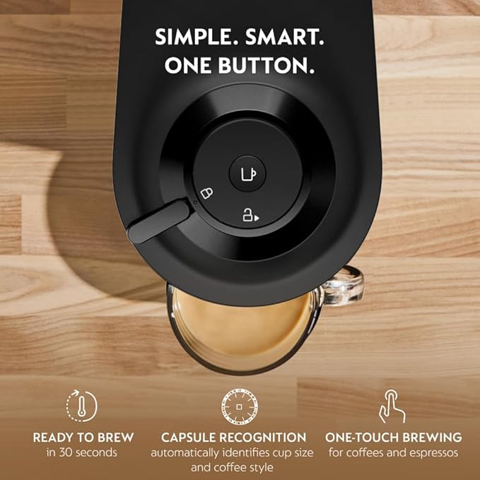 Nespresso Vertuo Pop+ Coffee and Espresso Machine by De'Longhi with Aeroccino Milk Frother, Liquorice Black