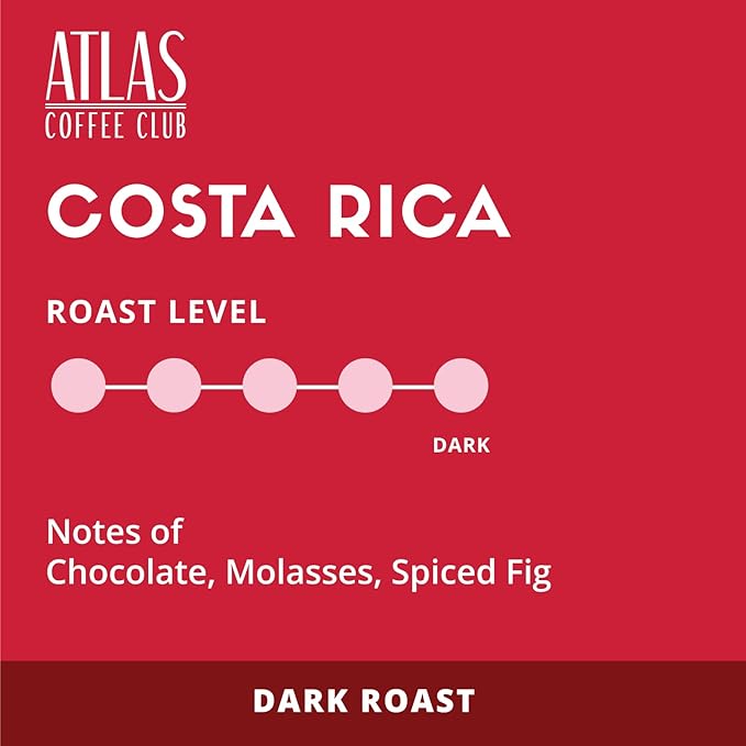 Atlas Coffee Club Coffee Pods – Dark Roast, Single-Origin Costa Rica, 24 Count – Compatible with Keurig K-Cup Brewers – 100% Recyclable, Premium Arabica Coffee