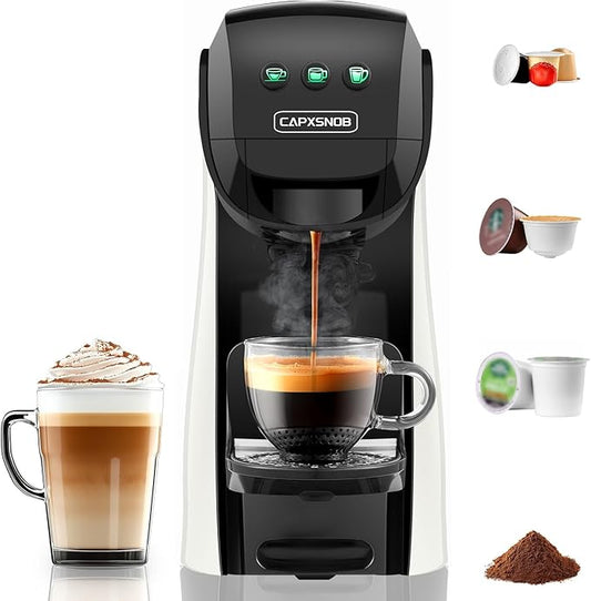 Warriors1 Coffee Maker for Keurig K Cup pod, Espresso Machine for Nespresso Original, Dolce Gusto Pods, Ground Coffee, Coffee Machine for kitchens, apartments, dorms, RVs & camping, 28 oz Reservoir