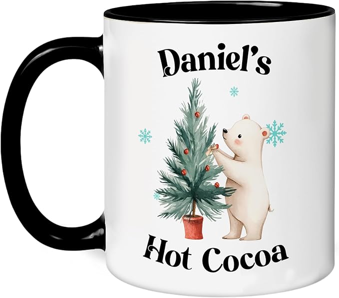 Personalized Custom Photo Coffee Mug – Unique Hot Cocoa Cup with Name – Holiday Christmas Gift for Dad, Mom, Friends – Custom Ceramic Coffee Cup Keepsake